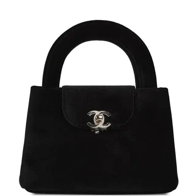 Chanel Chanel Small Kelly Shopper Black Velvet Crystal Light Gold Hardware