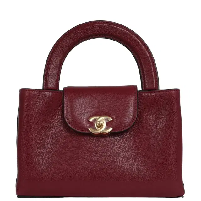 Chanel Chanel Small Kelly Shopper Dark Burgundy Caviar Gold Hardware