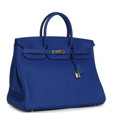 HERMÈS Hermes Birkin 40 Bleu Royal Togo Palladium Hardware | Thumbnail 2