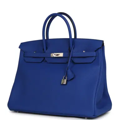 HERMÈS Hermes Birkin 40 Bleu Royal Togo Palladium Hardware | Thumbnail 5