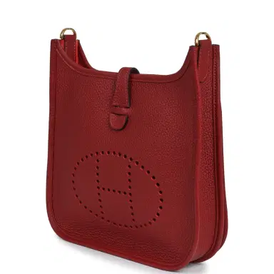 HERMÈS Hermes Evelyne 23 Rouge H Clemence Gold Hardware | Thumbnail 5 HERMÈS Hermes Evelyne 23 Rouge H Clemence Gold Hardware | Thumbnail 5