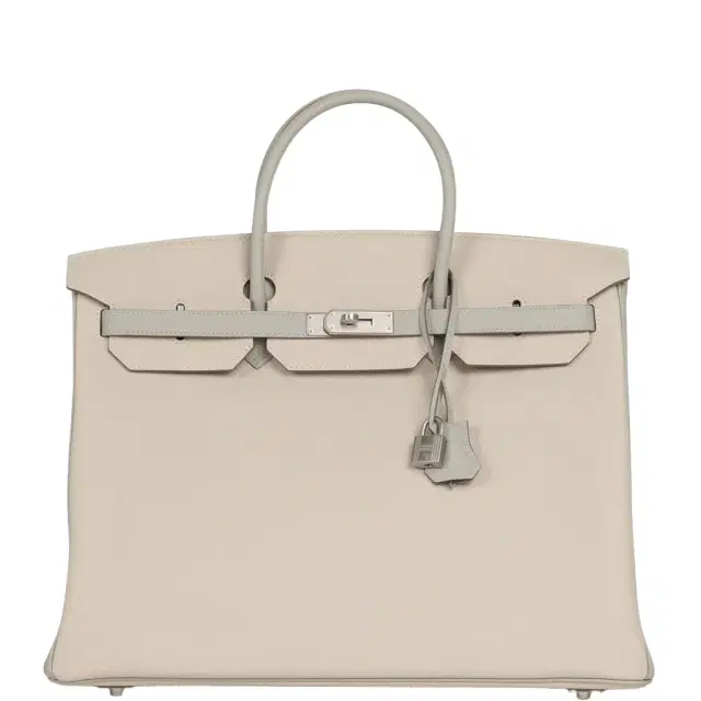 HERMÈS Hermes Special Order (HSS) Birkin 40 Craie, Gris Perle Togo Brushed Palladium Hardware