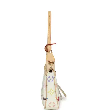 Louis Vuitton Louis Vuitton X Takashi Murakami Pochette Accessories White Multicolored Monogram Gold Hardware | Thumbnail 3