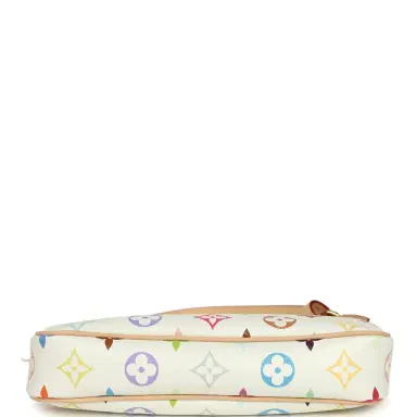 Louis Vuitton Louis Vuitton X Takashi Murakami Pochette Accessories White Multicolored Monogram Gold Hardware | Thumbnail 8