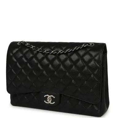 Chanel Pre-owned Chanel Maxi Classic Double Flap Bag Black Caviar Silver Hardware | Thumbnail 5 Chanel Pre-owned Chanel Maxi Classic Double Flap Bag Black Caviar Silver Hardware | Thumbnail 5