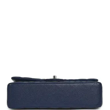 Chanel Pre-owned Chanel Medium Classic Double Flap Bag Navy Blue Caviar Silver Hardware | Thumbnail 6 Chanel Pre-owned Chanel Medium Classic Double Flap Bag Navy Blue Caviar Silver Hardware | Thumbnail 6