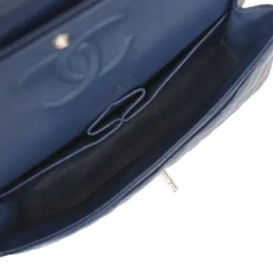 Chanel Pre-owned Chanel Medium Classic Double Flap Bag Navy Blue Caviar Silver Hardware | Thumbnail 10 Chanel Pre-owned Chanel Medium Classic Double Flap Bag Navy Blue Caviar Silver Hardware | Thumbnail 10