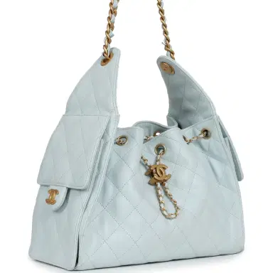 Chanel Pre-owned Chanel Small 25 Hobo Bag Light Blue Caviar Antique Gold Hardware | Thumbnail 2 Chanel Pre-owned Chanel Small 25 Hobo Bag Light Blue Caviar Antique Gold Hardware | Thumbnail 2