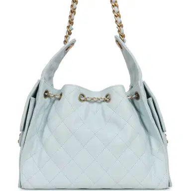 Chanel Pre-owned Chanel Small 25 Hobo Bag Light Blue Caviar Antique Gold Hardware | Thumbnail 4 Chanel Pre-owned Chanel Small 25 Hobo Bag Light Blue Caviar Antique Gold Hardware | Thumbnail 4