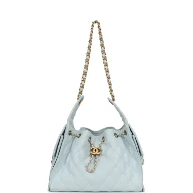 Chanel Pre-owned Chanel Small 25 Hobo Bag Light Blue Caviar Antique Gold Hardware | Thumbnail 6 Chanel Pre-owned Chanel Small 25 Hobo Bag Light Blue Caviar Antique Gold Hardware | Thumbnail 6