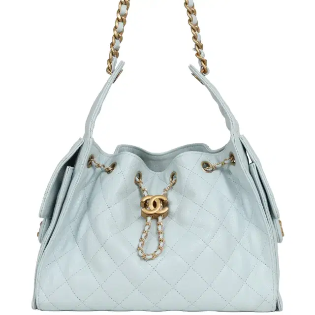 Pre-owned Chanel Small 25 Hobo Bag Light Blue Caviar Antique Gold Hardware Pre-owned Chanel Small 25 Hobo Bag Light Blue Caviar Antique Gold Hardware