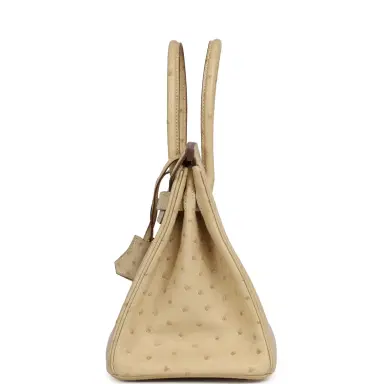 HERMÈS Pre-owned Hermes Birkin 30 Blanc Casse Ostrich Palladium Hardware | Thumbnail 4 HERMÈS Pre-owned Hermes Birkin 30 Blanc Casse Ostrich Palladium Hardware | Thumbnail 4