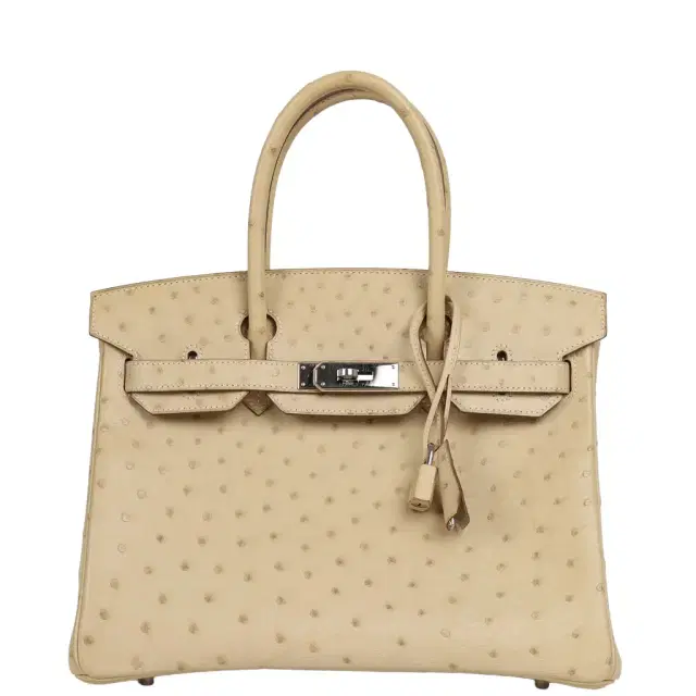 HERMÈS Pre-owned Hermes Birkin 30 Blanc Casse Ostrich Palladium Hardware
