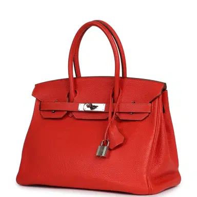 HERMÈS Pre-owned Hermes Birkin 30 Capucine Togo Palladium Hardware | Thumbnail 5 HERMÈS Pre-owned Hermes Birkin 30 Capucine Togo Palladium Hardware | Thumbnail 5