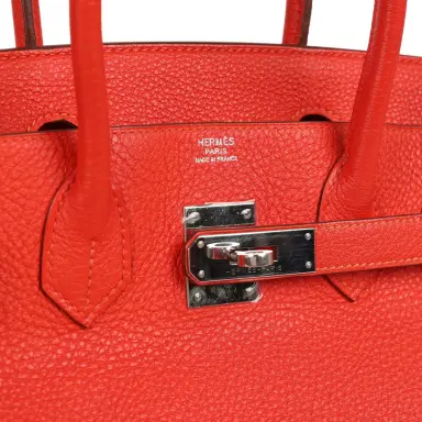 HERMÈS Pre-owned Hermes Birkin 30 Capucine Togo Palladium Hardware | Thumbnail 7 HERMÈS Pre-owned Hermes Birkin 30 Capucine Togo Palladium Hardware | Thumbnail 7