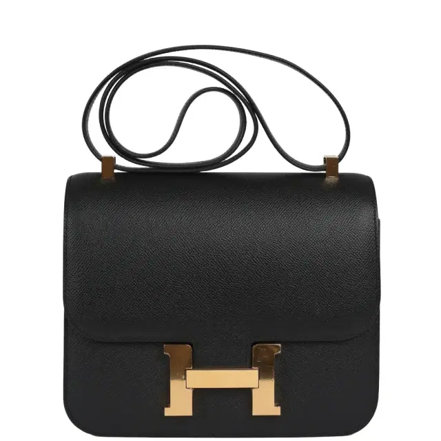 HERMÈS Pre-owned Hermes Constance 24 Black Epsom Gold Hardware