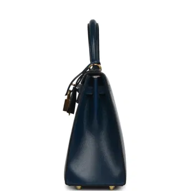 HERMÈS Pre-owned Hermes Kelly Sellier 25 Bleu De Prusse Box Gold Hardware | Thumbnail 3 HERMÈS Pre-owned Hermes Kelly Sellier 25 Bleu De Prusse Box Gold Hardware | Thumbnail 3