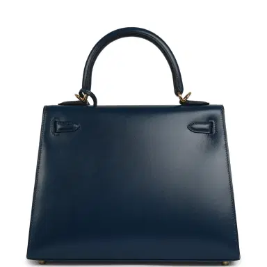 HERMÈS Pre-owned Hermes Kelly Sellier 25 Bleu De Prusse Box Gold Hardware | Thumbnail 4 HERMÈS Pre-owned Hermes Kelly Sellier 25 Bleu De Prusse Box Gold Hardware | Thumbnail 4