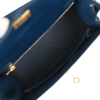 HERMÈS Pre-owned Hermes Kelly Sellier 25 Bleu De Prusse Box Gold Hardware | Thumbnail 9 HERMÈS Pre-owned Hermes Kelly Sellier 25 Bleu De Prusse Box Gold Hardware | Thumbnail 9