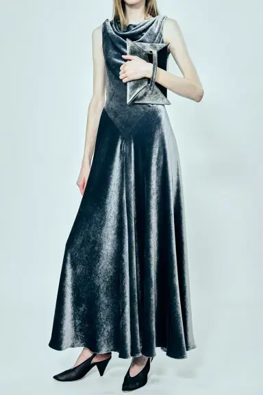 Altuzarra Drina Velvet Maxi Dress | Thumbnail 2 Altuzarra Drina Velvet Maxi Dress | Thumbnail 2