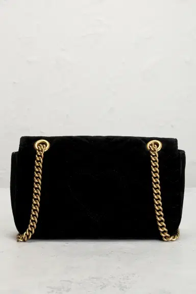 Gucci Gucci Embellished Velvet GG Marmont Shoulder Bag | Thumbnail 3