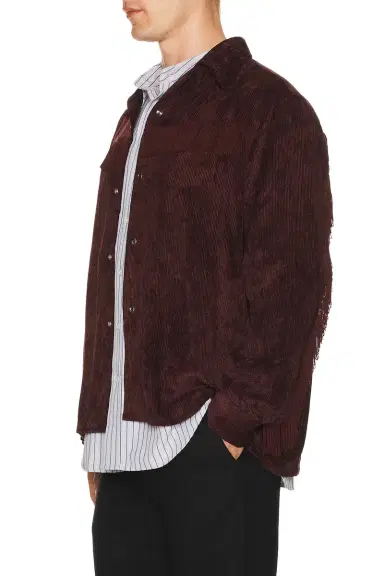 Needles Fringe Open Collar Shirt Rayon Corduroy | Thumbnail 2