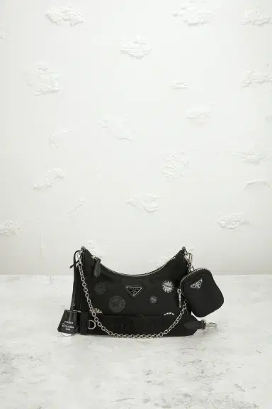 Prada Prada Sequin Polka Dot Re-Edition 2005 Re-Nylon Shoulder Bag | Thumbnail 2 Prada Prada Sequin Polka Dot Re-Edition 2005 Re-Nylon Shoulder Bag | Thumbnail 2