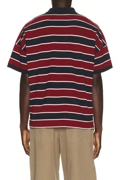 Rhude Fontaine Striped Short Sleeve Polo Shirt | Thumbnail 2