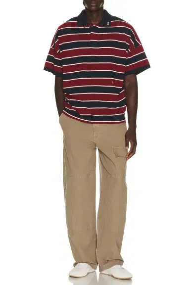 Rhude Fontaine Striped Short Sleeve Polo Shirt | Thumbnail 3