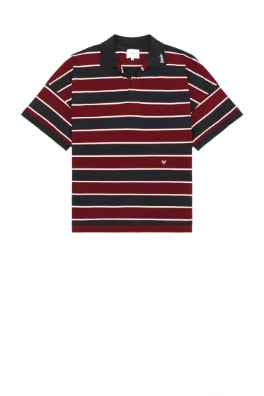 Rhude Fontaine Striped Short Sleeve Polo Shirt | Thumbnail 4