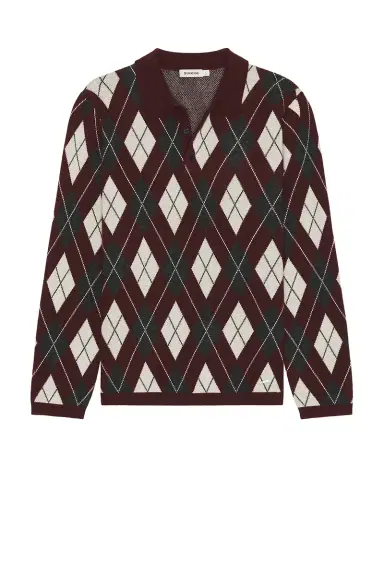 Simkhai Callum Cashmere Argyle Polo | Thumbnail 4 Simkhai Callum Cashmere Argyle Polo | Thumbnail 4