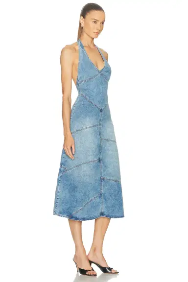 EB Denim Delphi Pieced Halter Dress | Thumbnail 3 EB Denim Delphi Pieced Halter Dress | Thumbnail 3