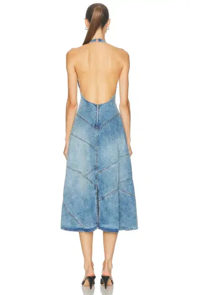 EB Denim Delphi Pieced Halter Dress | Thumbnail 4 EB Denim Delphi Pieced Halter Dress | Thumbnail 4