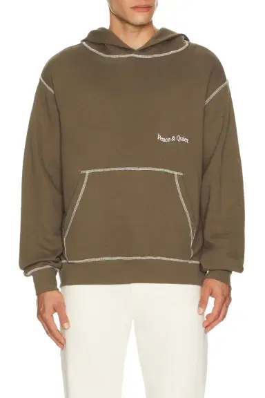Museum of Peace and Quiet Wordmark Reverse Stitched Hoodie | Thumbnail 1