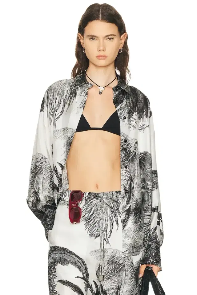 The Attico Feather Print Shirt