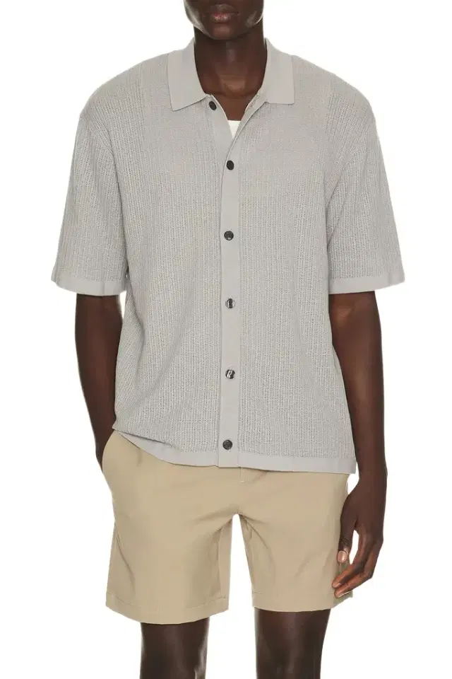 Theory Cotton Mesh Button Down Shirt