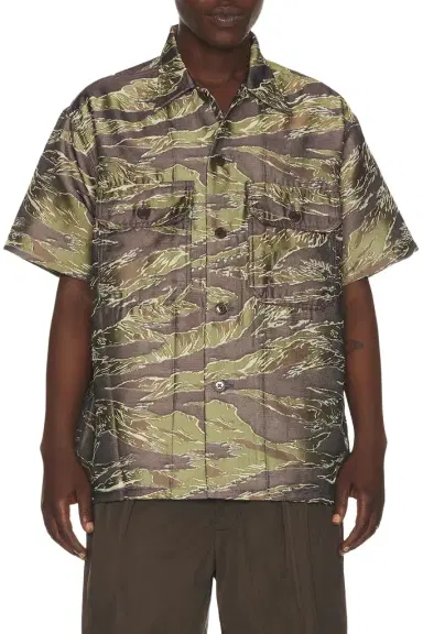 Beams Plus Mil-Sht Tiger Stripe Mesh Jacquard | Thumbnail 1