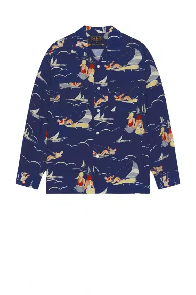 Beams Plus Open Collar Cupro Print | Thumbnail 4
