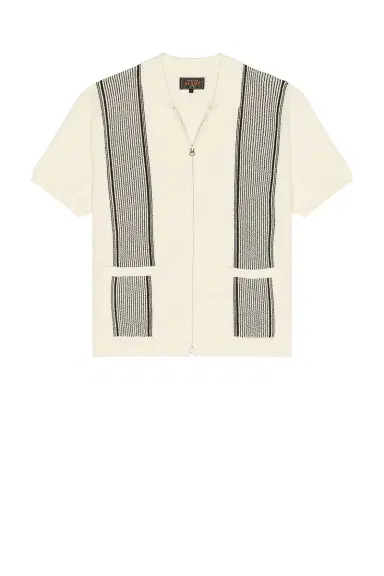 Beams Plus Zip Knit Polo Stripe | Thumbnail 4
