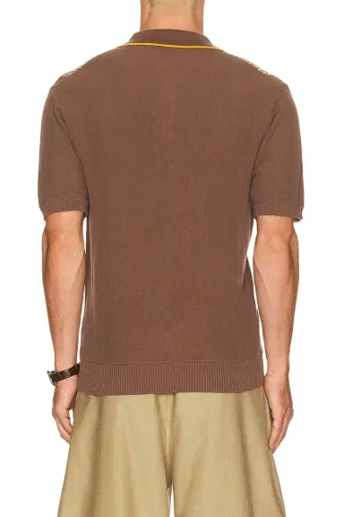 Beams Plus Knit Polo Front Stripe Jacquard | Thumbnail 2