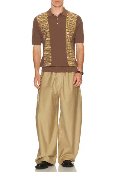 Beams Plus Knit Polo Front Stripe Jacquard | Thumbnail 3