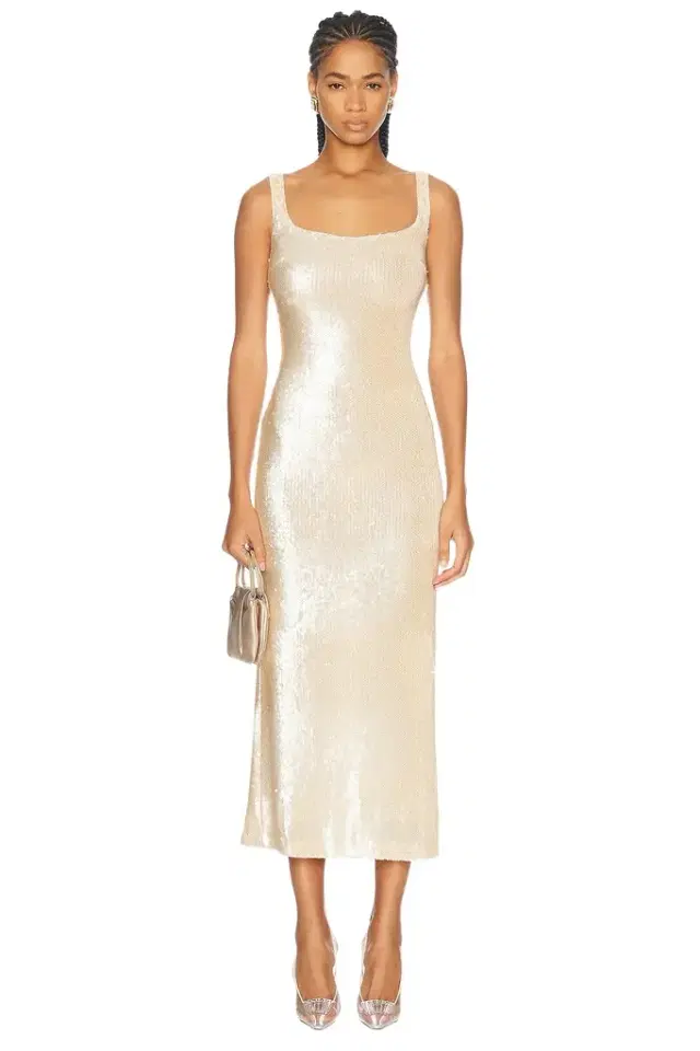 L'Academie Ceci Sequin Midi Dress