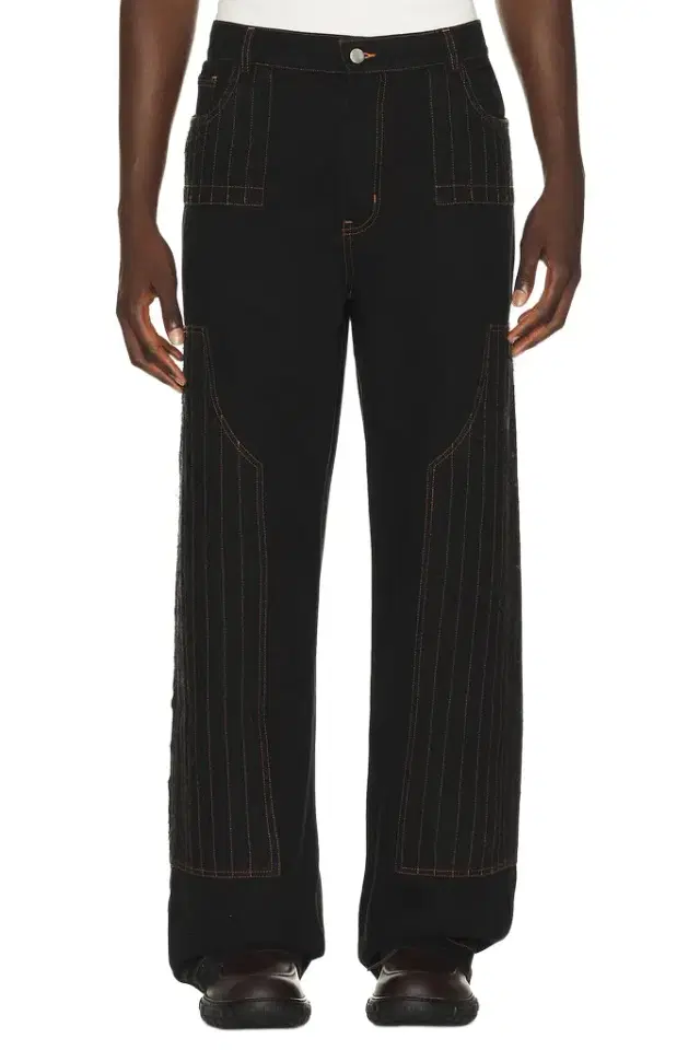 Pas Une Marque Distressed Patch Carpenter Pants