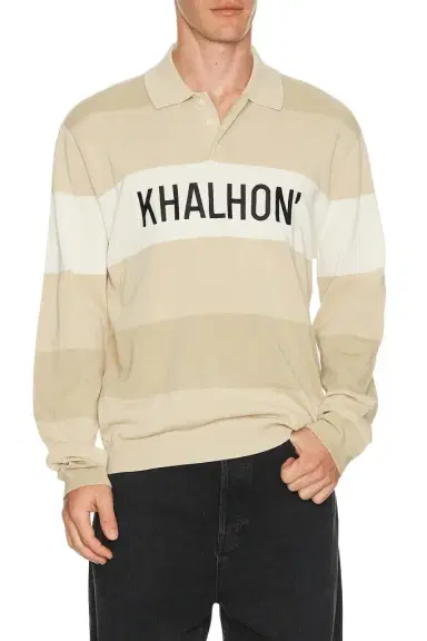 Khalhon Coastal Stripe Knit Polo Jacket | Thumbnail 1