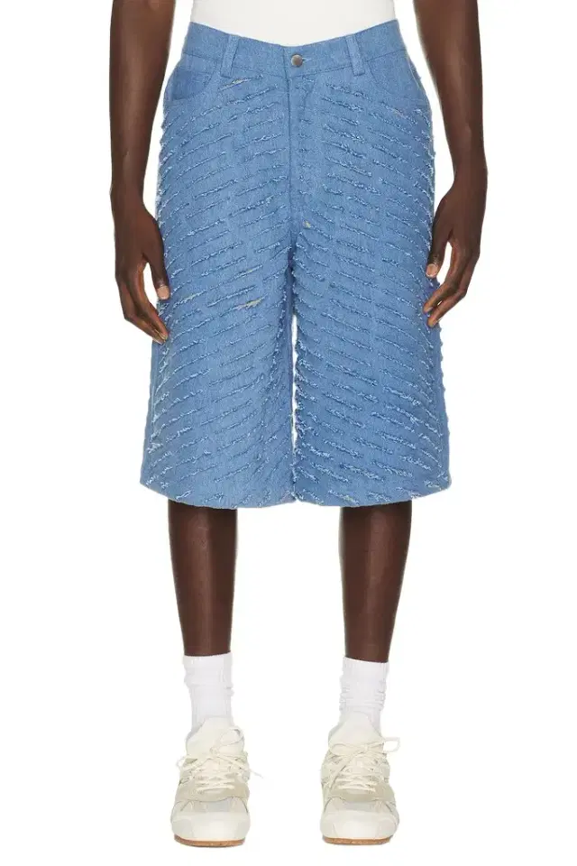 Pas Une Marque Cut Through Denim Shorts