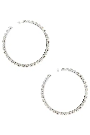 AREA Large Crystal Hoop Earrings | Thumbnail 2