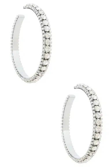 AREA Large Crystal Hoop Earrings | Thumbnail 1
