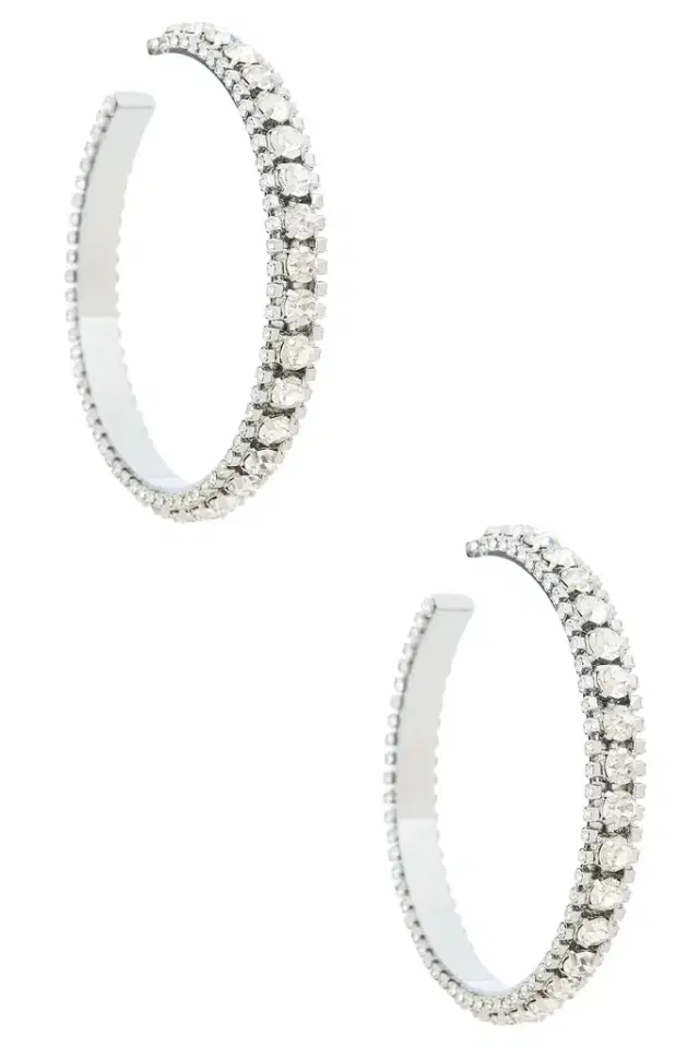 AREA Large Crystal Hoop Earrings