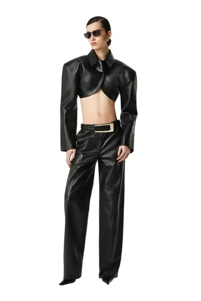 REVOLVE LOS ANGELES Agnes Cropped Leather Jacket
