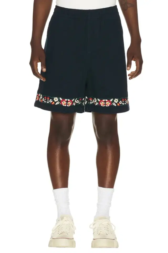 Found Embroidery Twill Floral Shorts